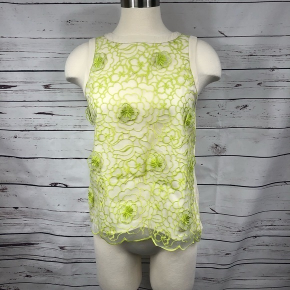 Ann Taylor Green Floral Tank